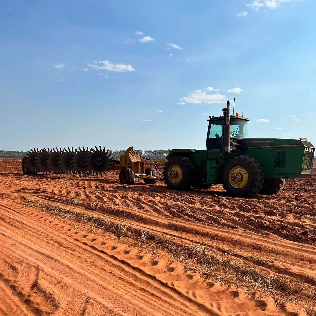Land being cleared and levelled for cropping, NT Broadacre land development
