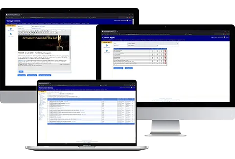 Screenshots of Optisage CMS