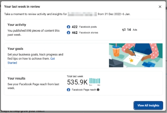 Review activity and insights for your Facebook page