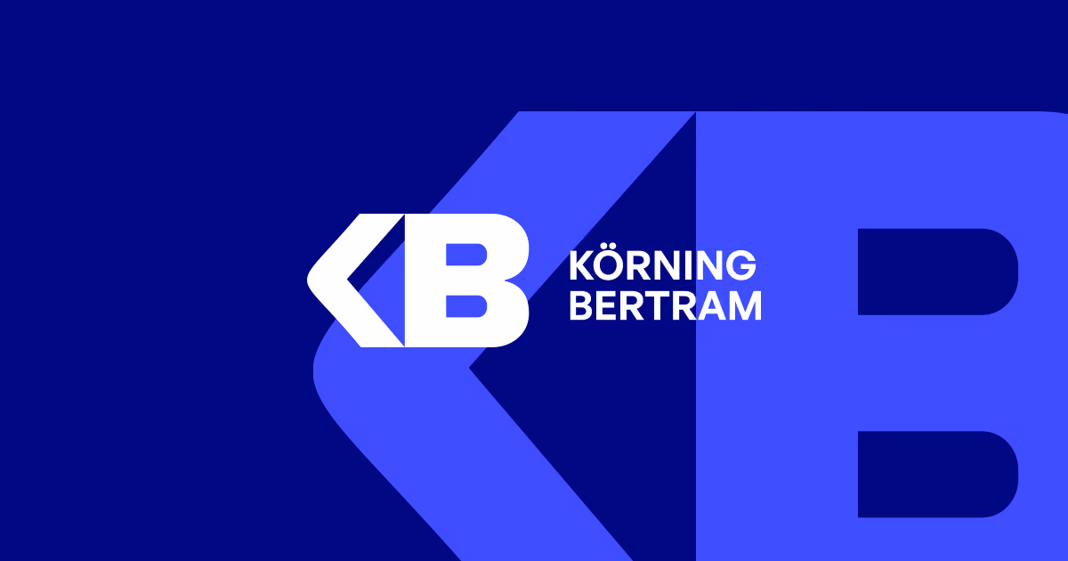 Körning Bertram Logo „KB" auf Blau – Corporate Design