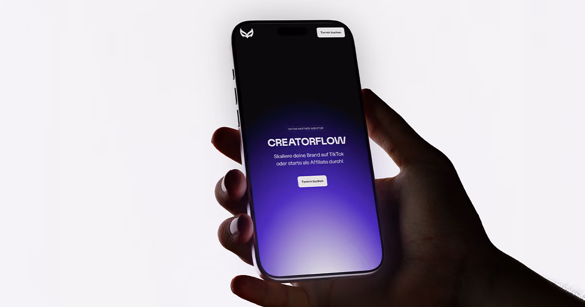 Creatorflow auf dem Smartphone – mobile Ansicht mit Termin-Buttons