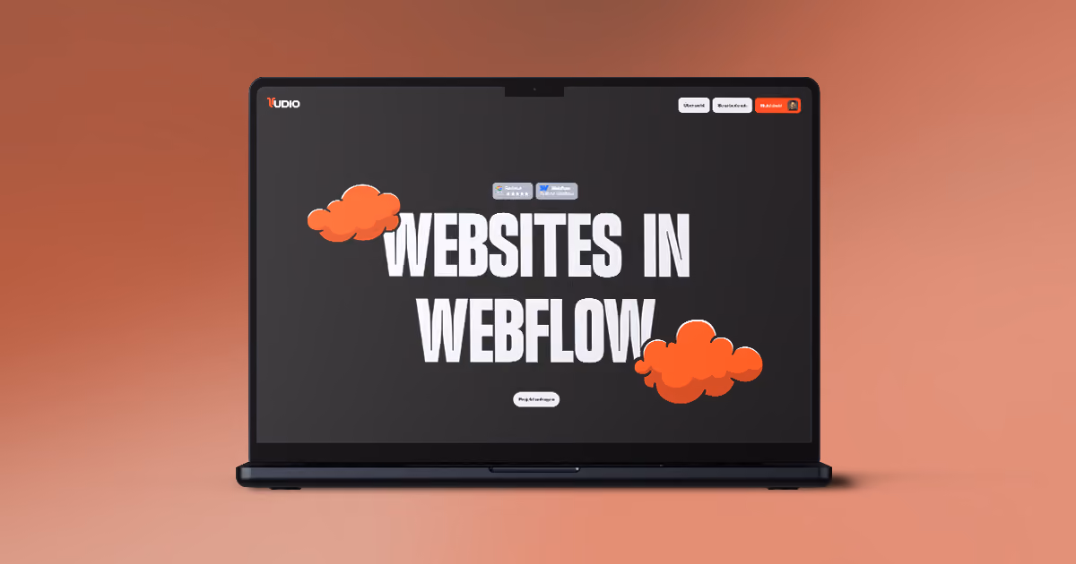 ST-UDIO Version 2 auf einem Laptop - „Websites in Webflow"