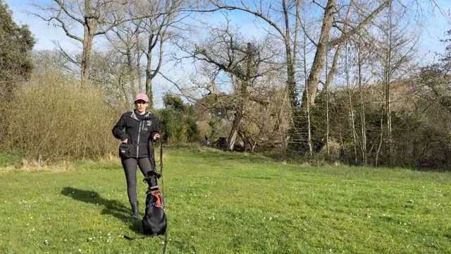 Katie demonstrating the dog zigzag game
