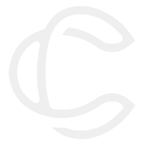 Simplified logo consisting of two curved grey shapes forming a stylized letter C on white background.