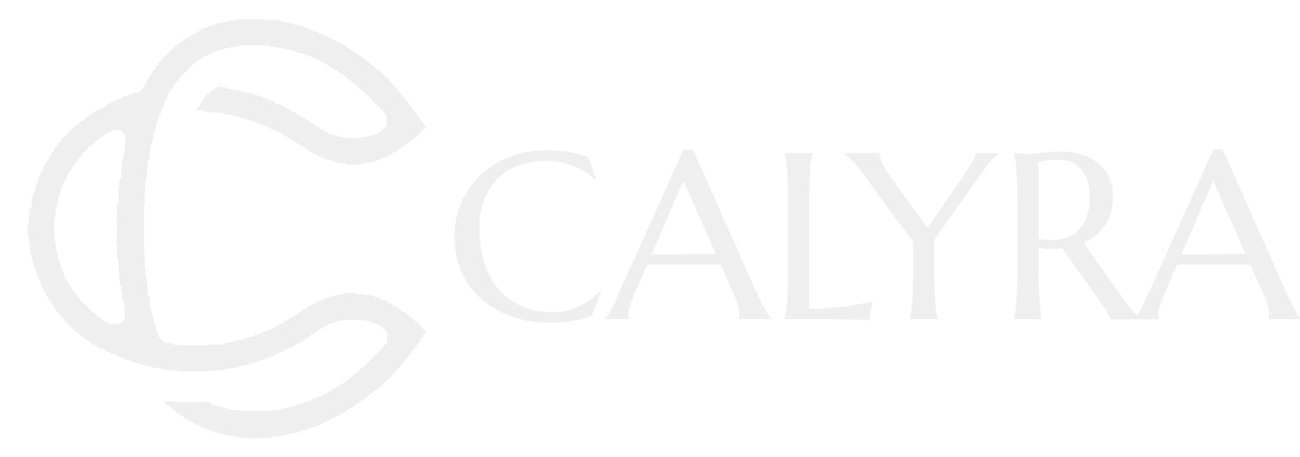 Stylized letter C logo followed by the word CALYRA in capital letters on a black background.