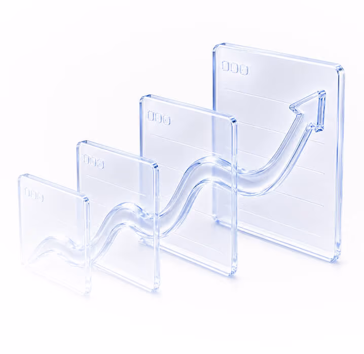 Illustration: layered glass panels with an arrow tracing a path through them.