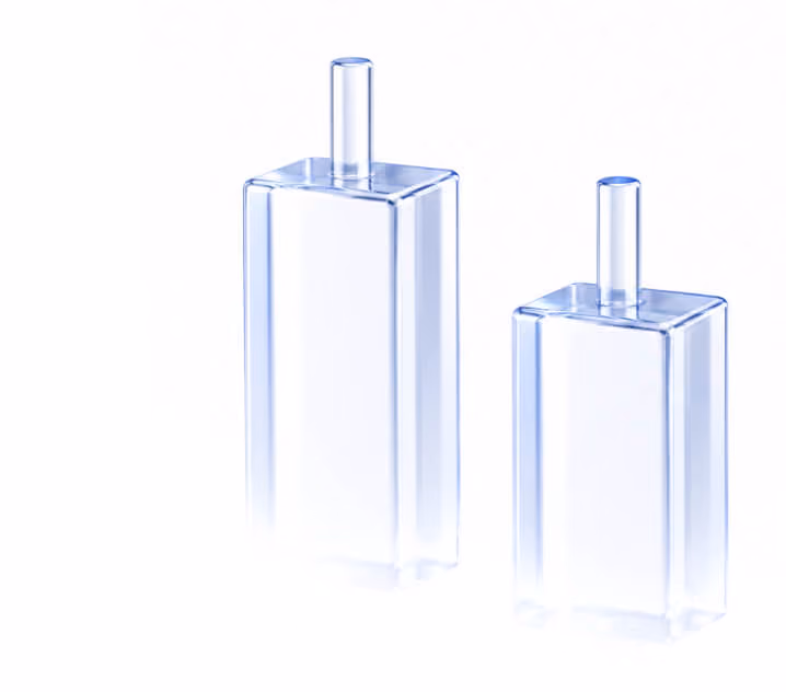 Illustration: two glass candlestick bars of different heights.