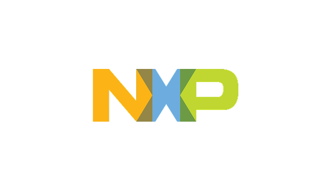 NXP logo with stylized letters N in orange, X in blue, and P in green on a black background.