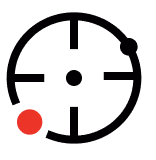 Red circle with five white stars arranged inside, three stars on top and two below, resembling the flag of China.