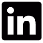 White LinkedIn logo on a black background.