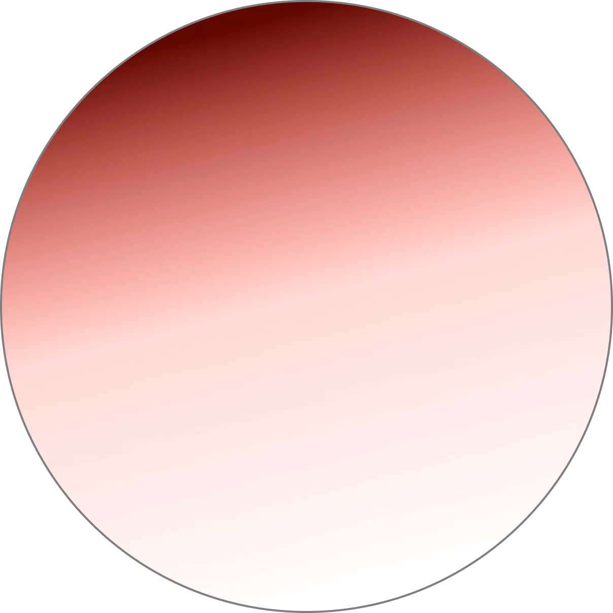 Circle with a gradient of red shades, transitioning from dark red at the top to bright red at the bottom.