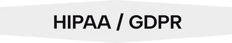 The text 'HIPAA / GDPR' displayed in black on a black background with very low contrast.