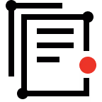 Black and white minimalist illustration of a monk sitting in a meditative lotus position facing forward with a red circle floating near his right shoulder.