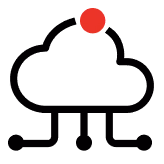 Black smartphone screen showing a red circular button with a white camera icon in the center.