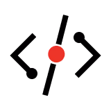 Simple molecular structure diagram showing one central red atom connected to three black atoms arranged in a triangular pattern.