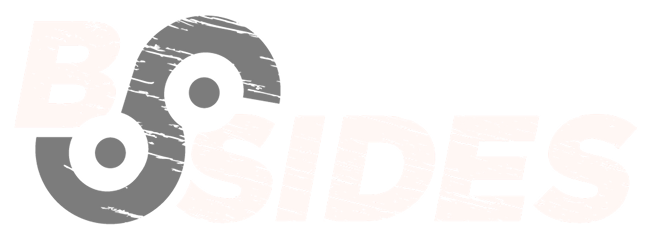 Logo with the text 'B Sides' where the letters B and S are stylized to form a chain link symbol in gray and white colors on a black background.
