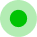 A bright green circular dot on a white background.