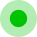 A bright green circular dot on a white background.