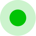 Bright green circular pattern with multiple smaller green dots arranged concentrically, forming a mandala-like design on a green background.