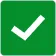 White checkmark inside a green square background symbolizing approval or confirmation.
