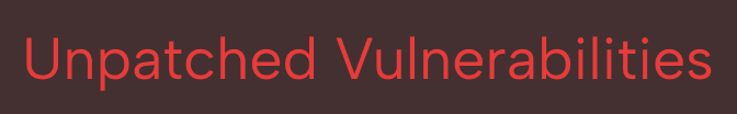 Text saying 'Unpatched Vulnerabilities' in red on a black background.