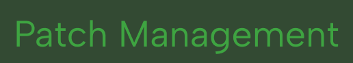 Text reading 'Patch Management' in green on a black background.