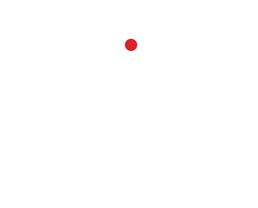 Icon representing security integration with a central red dot connected by four white brackets against a black background, above the text 'Security Integration' in white font.