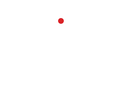 Icon representing security integration with a central red dot connected by four white brackets against a black background, above the text 'Security Integration' in white font.