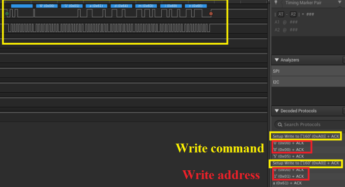 Logic analyzer capture of a bus signal
