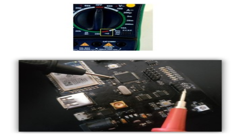 Tool output identifying the JTAG pins on a board