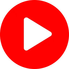 White play button icon inside a solid red circle.