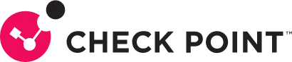 Check Point logo featuring a pink circle with a white checkmark connected to two smaller circles, followed by the text 'CHECK POINT'.