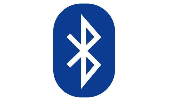 White Bluetooth symbol inside a blue rounded rectangle.