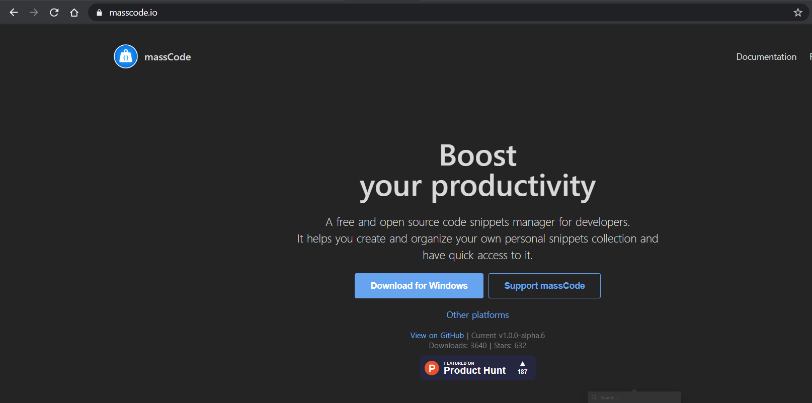 massCode code snippet manager website