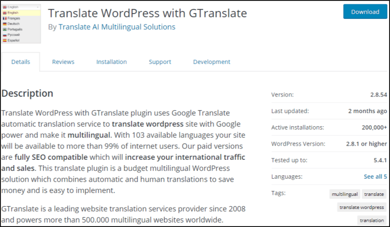 GTranslate-wordpress