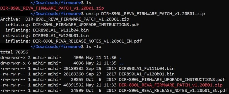 Firmware file extraction