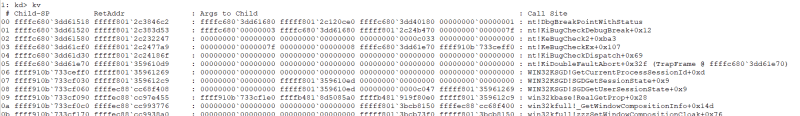 crash has a trap fram, meaning the crash can be further analyzed for stack exhaustion