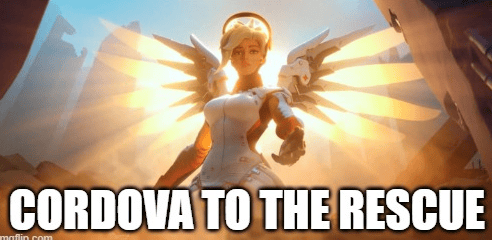 Image referring to Apache Cordova is for the rescue if we want to pack web app into mobile app.