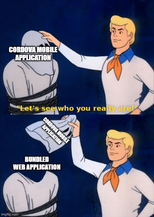 A person uncovering what is inside Apache Cordova App which is bundled web application.