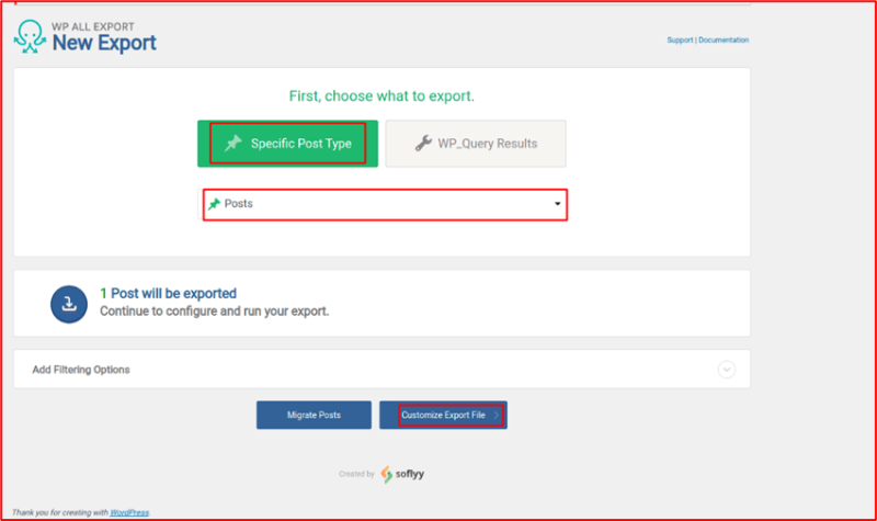 1. Specific Post Types