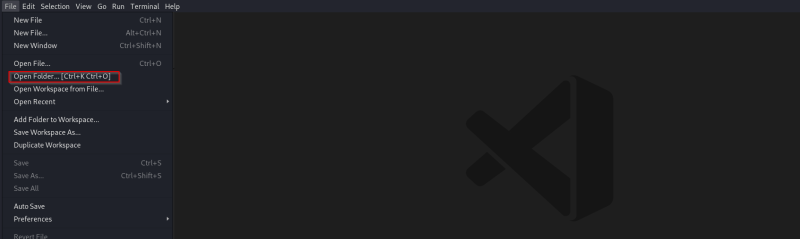 Image highlighting options under file menu in VS code