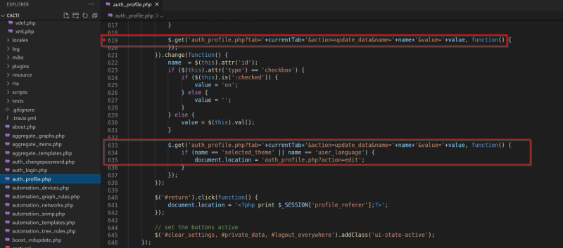 Image displaying vulnerable code