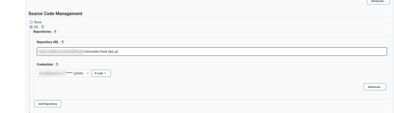 This image shows Jenkins source code integraton