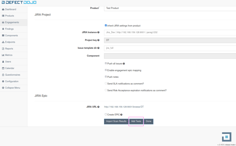 This image shows how to add tests