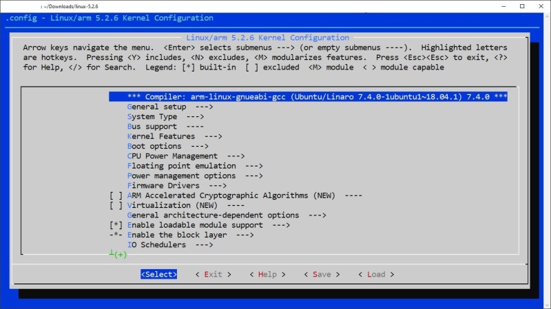 Configure kernel