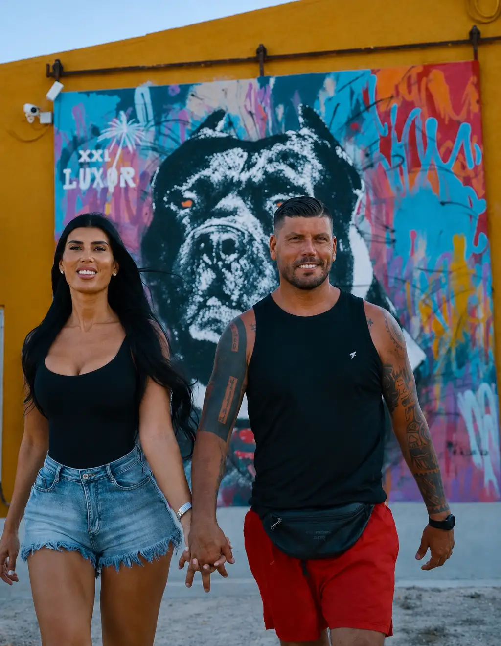 Sarah y Robin, de XXL Luxor Bullys, en Mallorca