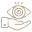 Eye on top of a hand icon clip