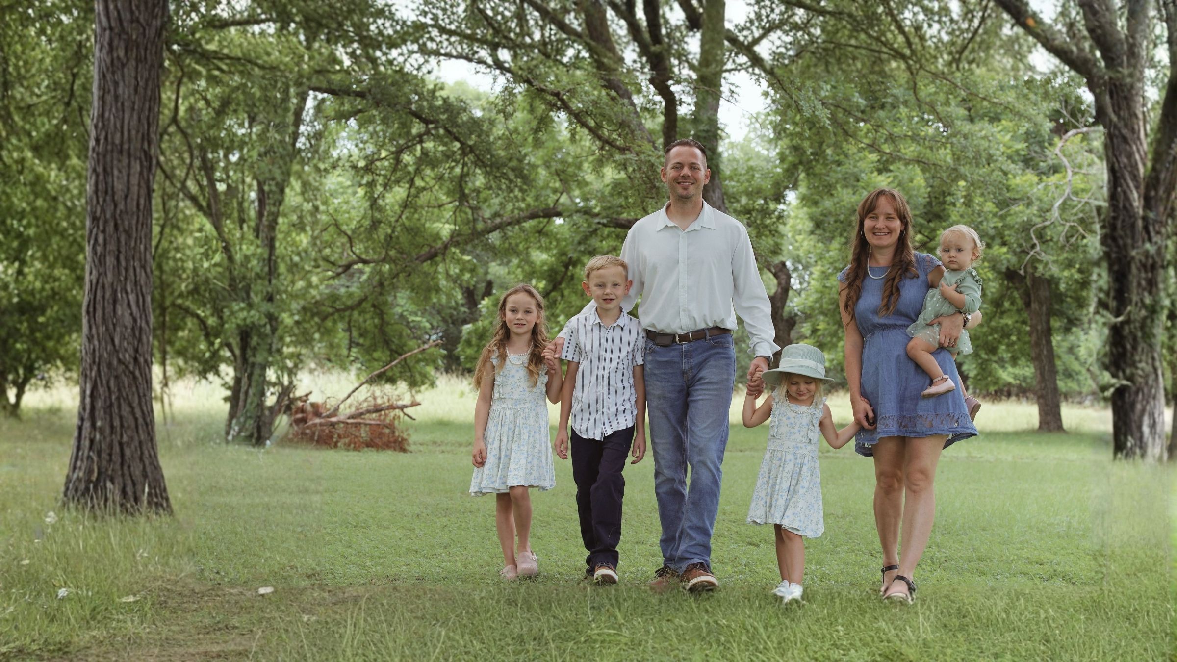 The Clevenger family, owners of Patriot Plumbing Service, together in Central Texas