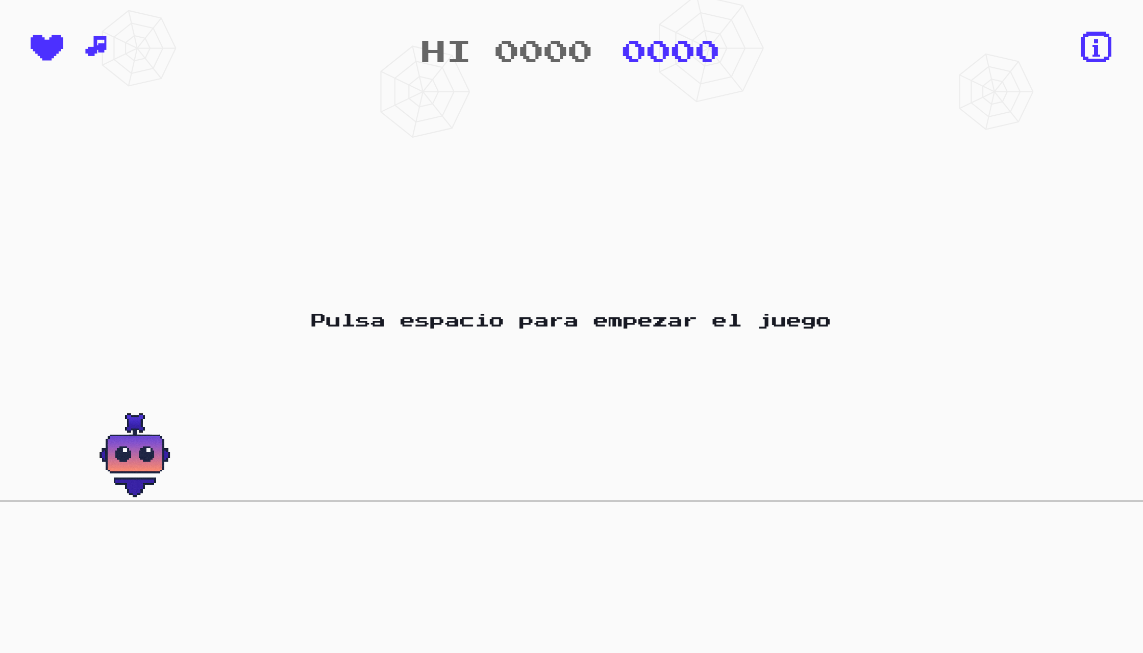 Pantalla de inicio del juego TerriFactu: el robot de Prana espera para empezar