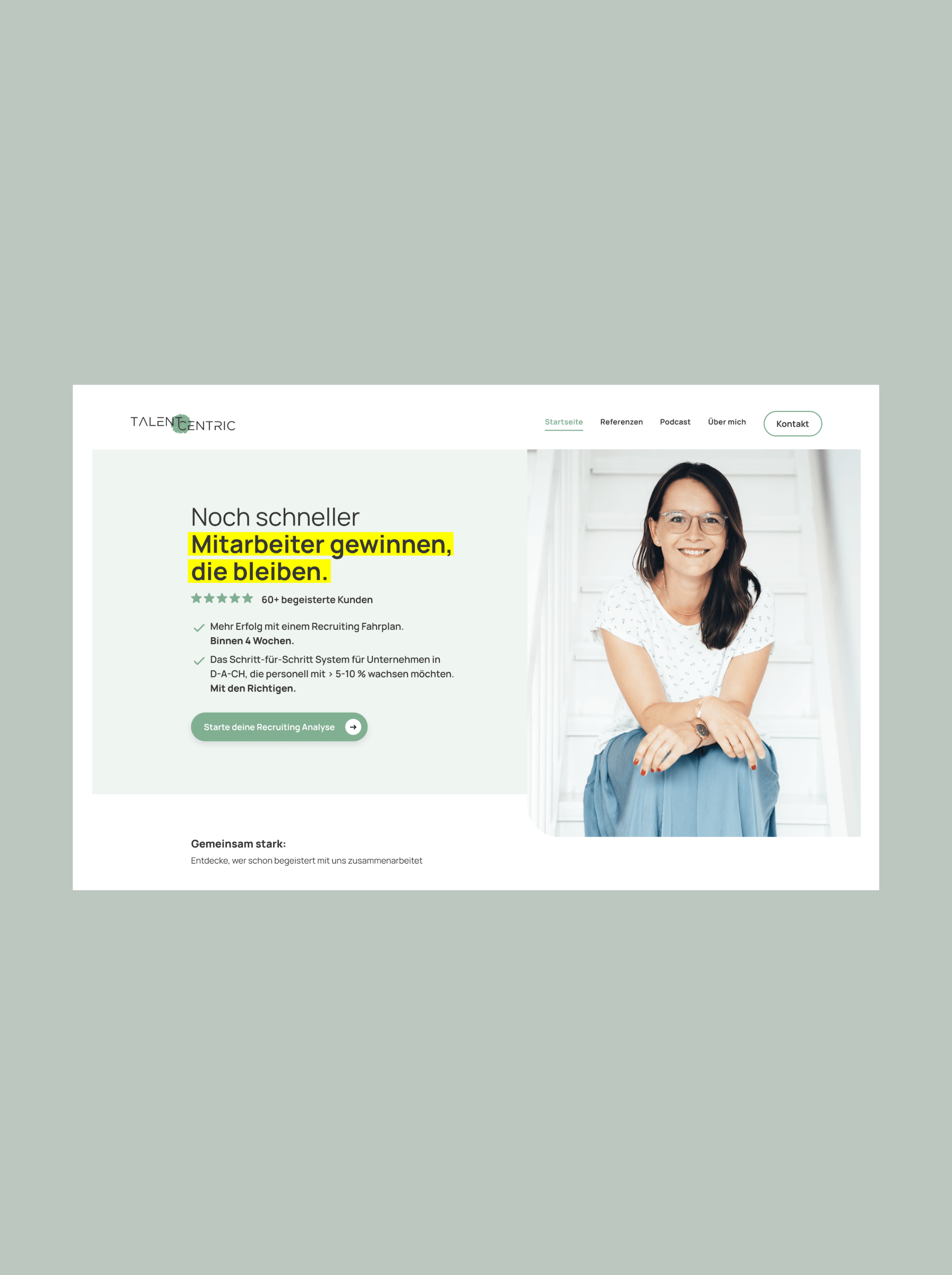 Webauftritt für Talent Centrics, Recruiting-Beratung